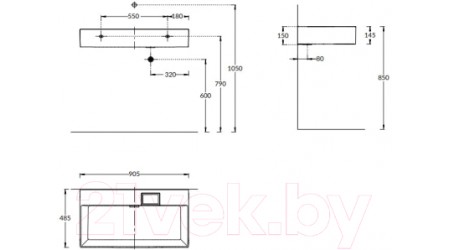 Умывальник Kerama Marazzi Logica 90 / LO.wb.90.0