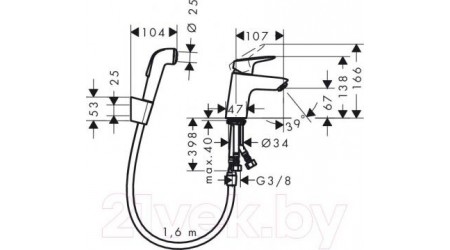 Смеситель Hansgrohe Logis Hygienica 71290000 