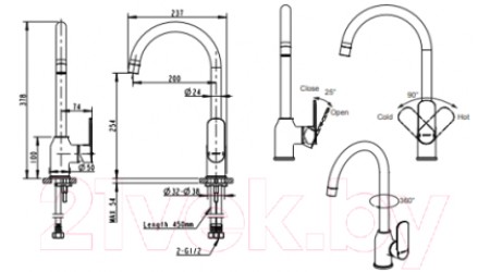 Смеситель Bravat Louise F7191183CP-RUS 