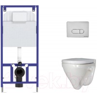 Унитаз подвесной с инсталляцией Sanita Luxe Attica SL DM ATCSLWH0104 + 525 040000 + D3 040033