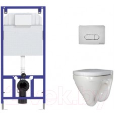 Унитаз подвесной с инсталляцией Sanita Luxe Attica SL DM ATCSLWH0104 + 525 040000 + D3 040033