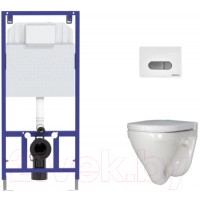 Унитаз подвесной с инсталляцией Sanita Luxe Attica SL DM ATCSLWH0104 + 525 040000 + D7 040037
