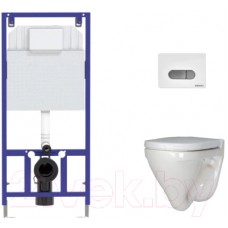 Унитаз подвесной с инсталляцией Sanita Luxe Attica SL DM ATCSLWH0104 + 525 040000 + D7 040037