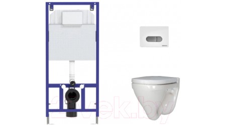 Унитаз подвесной с инсталляцией Sanita Luxe Attica SL DM ATCSLWH0104 + 525 040000 + D7 040037
