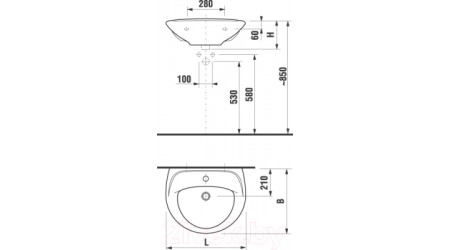Умывальник Jika Lyra 50 / 8142700001049