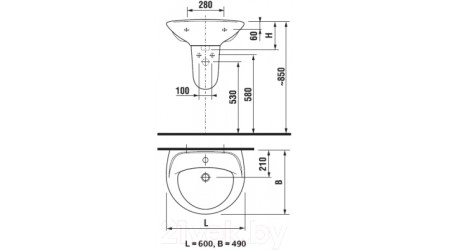 Умывальник Jika Lyra Plus 60 / 8142720001049