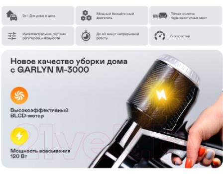Вертикальный пылесос Garlyn M-3000