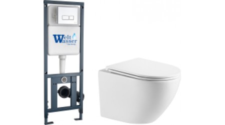 Унитаз подвесной с инсталляцией WeltWasser Marberg 410+Merzbach 004 GL-WT+MAR410 SE