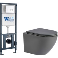 Унитаз подвесной с инсталляцией WeltWasser Marberg 410 + Merzbach 004 MT-GR + MAR410 SE