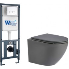 Унитаз подвесной с инсталляцией WeltWasser Marberg 410 + Merzbach 004 MT-GR + MAR410 SE