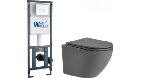 Унитаз подвесной с инсталляцией WeltWasser Marberg 410 + Merzbach 004 MT-GR + MAR410 SE