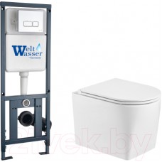 Унитаз подвесной с инсталляцией WeltWasser Marberg 410 + Nesenbach 004 GL-WT + Mar 410 SE
