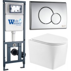 Унитаз подвесной с инсталляцией WeltWasser Marberg 410 + Nesenbach 004 GL-WT + Mar 507 RD