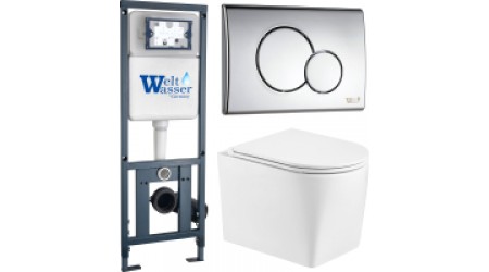 Унитаз подвесной с инсталляцией WeltWasser Marberg 410 + Nesenbach 004 GL-WT + Mar 507 RD