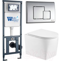 Унитаз подвесной с инсталляцией WeltWasser Marberg 410 + Nesenbach 004 GL-WT + Mar 507 SE