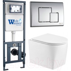 Унитаз подвесной с инсталляцией WeltWasser Marberg 410 + Nesenbach 004 GL-WT + Mar 507 SE