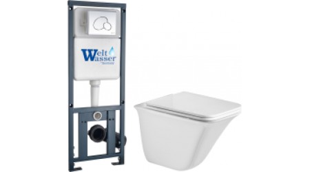Унитаз подвесной с инсталляцией WeltWasser Marberg 410+ Rotbach 004 GL-WT+ Mar410 RD