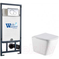 Унитаз подвесной с инсталляцией WeltWasser Marberg 507 + Gelbach 041 GL-WT + Mar 507 RD-CR