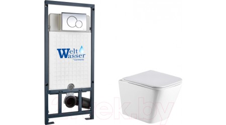 Унитаз подвесной с инсталляцией WeltWasser Marberg 507 + Gelbach 041 GL-WT + Mar 507 RD-CR