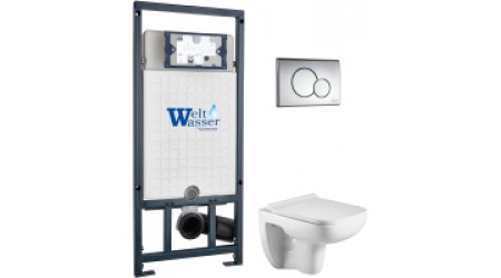 Унитаз подвесной с инсталляцией WeltWasser Marberg 507 + Kehlbach 004 GL-WT + Mar 507 RD