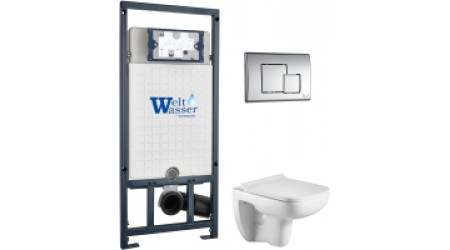 Унитаз подвесной с инсталляцией WeltWasser Marberg 507 + Kehlbach 004 GL-WT + Mar 507 SE