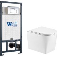 Унитаз подвесной с инсталляцией WeltWasser Marberg 507 + Nesenbach 004 GL-WT + Mar 507 SE-CR