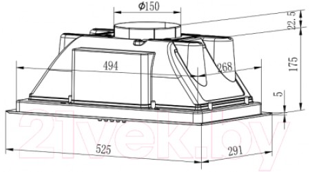 Вытяжка скрытая Evelux Margit 60 B