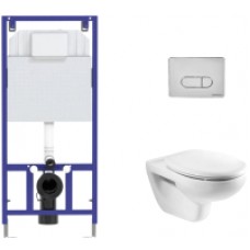 Унитаз подвесной с инсталляцией Roca Mateo 7346200000 + ZRU9302822 + 525 040000 + D3 040033