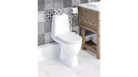 Унитаз напольный Sanita Luxe Max Comfort WC.CC/Max/2-DM/WHT.G/S1 (с сиденьем)