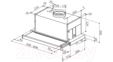Вытяжка телескопическая Faber Maxima NG EV8 Led AM/X A90 (315.0635.145)