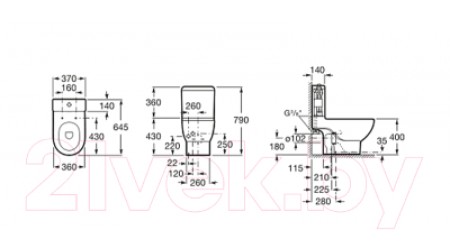 Сливной бачок Roca Meridian 341240000