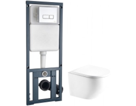 Унитаз подвесной с инсталляцией WeltWasser Merzbach 004 GL-WT + Marberg 410 SE