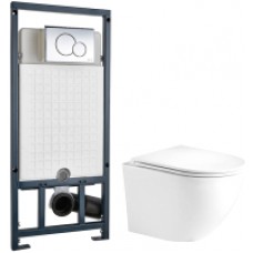 Унитаз подвесной с инсталляцией WeltWasser Merzbach 004 GL-WT + Marberg 507 RD