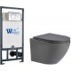 Унитаз подвесной с инсталляцией WeltWasser Merzbach 004 MT-GR + Marberg 507 RD