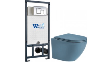 Унитаз подвесной с инсталляцией WeltWasser Merzbach 004 MT-GR + Marberg 507 SE
