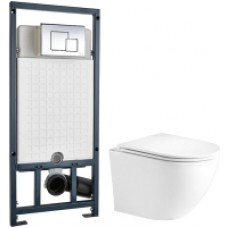 Унитаз подвесной с инсталляцией WeltWasser Merzbach 004 MT-WT + Marberg 507 SE