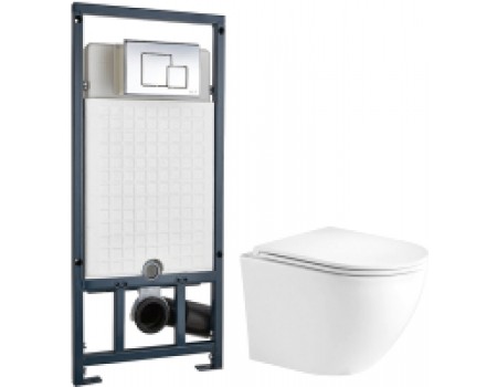 Унитаз подвесной с инсталляцией WeltWasser Merzbach 004 MT-WT + Marberg 507 SE