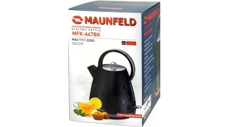 Электрочайник Maunfeld MFK-647BK (черный/хром)