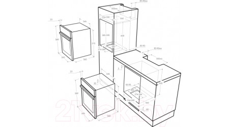 Газовый духовой шкаф Maunfeld MGOG 673B