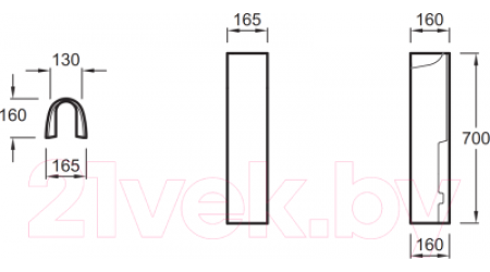 Пьедестал Jacob Delafon Mideo / Brive 15537G-00