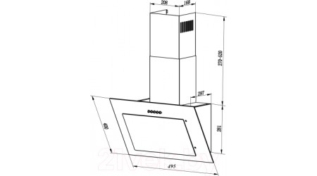 Вытяжка наклонная Lex Mika G 50 / CHTI000346 (белый антик)