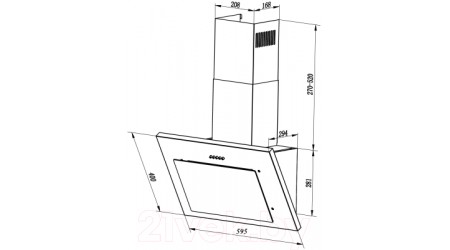 Вытяжка наклонная Lex Mika GS 60 / CHTI000358 (слоновая кость)