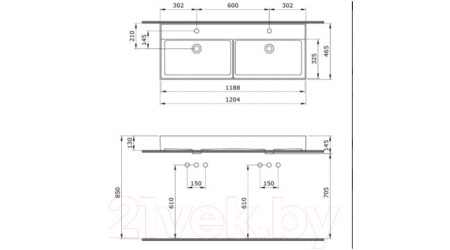 Умывальник Bocchi Milano 120 / 1393-001-0132
