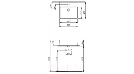 Умывальник Bocchi Milano 50 / 1216-062-0126