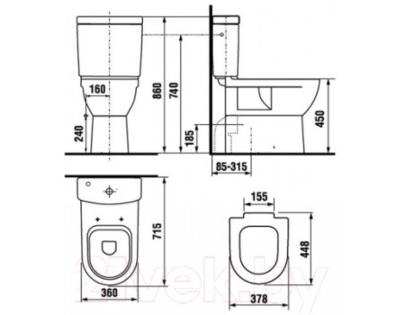 Сливной бачок Jika Mio Dual Flush 8277130002421