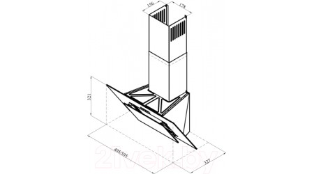 Вытяжка наклонная Lex Mira GS 600 / TRFE000022 (черный)