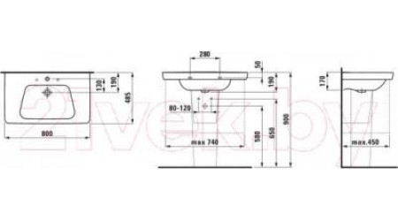 Умывальник Laufen Moderna Plus 8135420001041