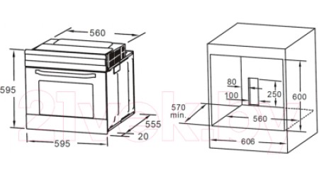 Газовый духовой шкаф Maunfeld MOGS703B2