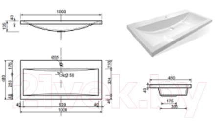 Умывальник Эстет Monaco Silk 100x48 / ФР-00014948