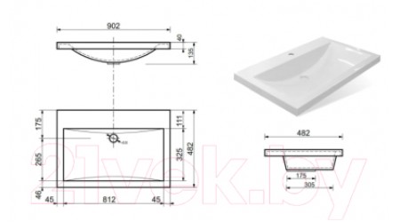 Умывальник Эстет Monaco Silk 90x48 / ФР-00014395
